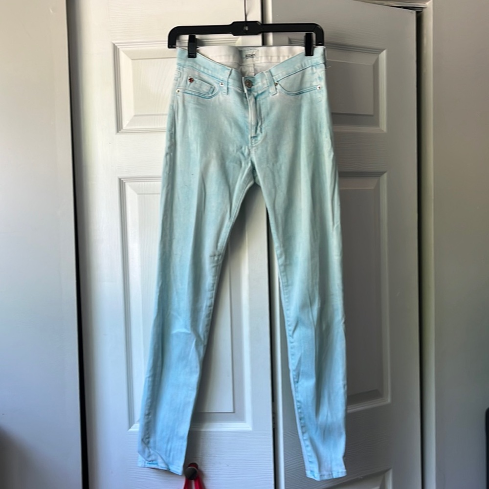 Hudson Teal Acid Wash Skinny Jean